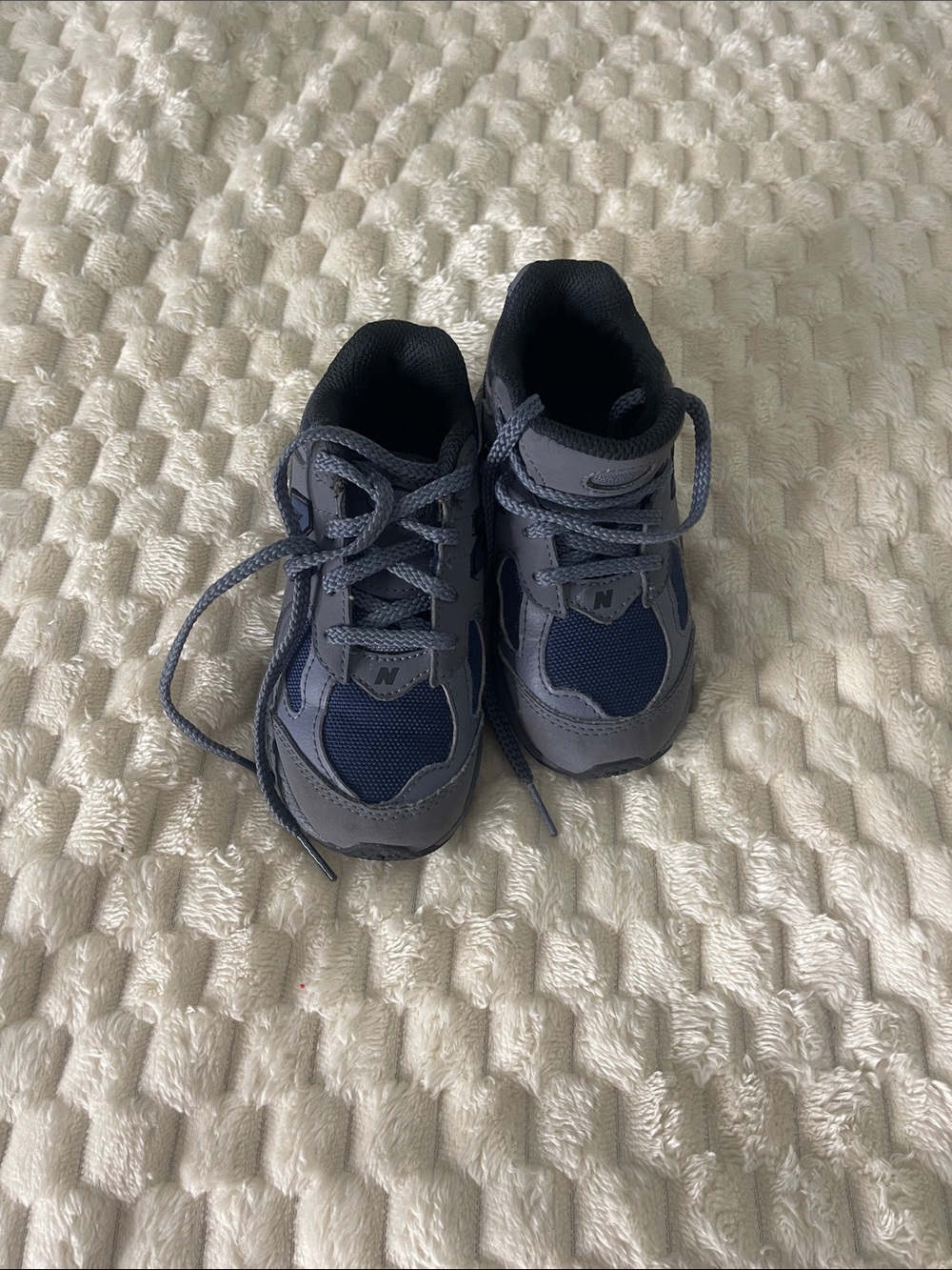 New Balance 2002R  Kids Navy and Gray Lace-Up Sneakers